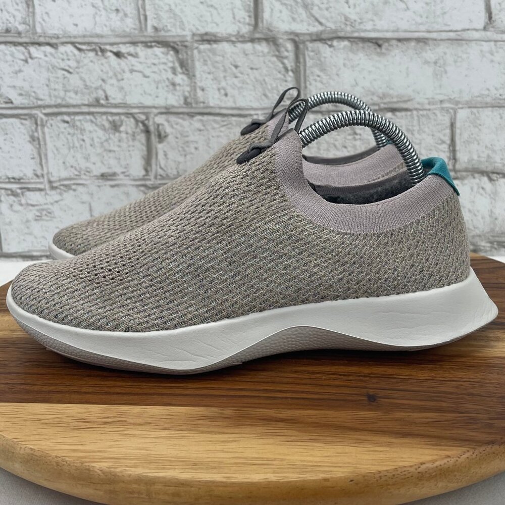 allbirds Women's Slip-On Sneakers in Light Gray with Teal Accent - Picture 2 of 16